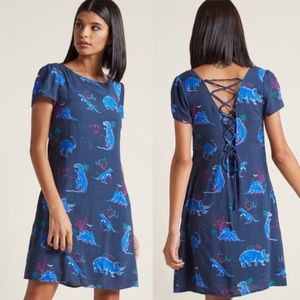 Modcloth always on the way easy fit dinosaur dress